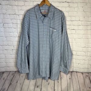 South Pole Mens Button Shirt 2XL Blue Black Long Sleeve Rayon Blend